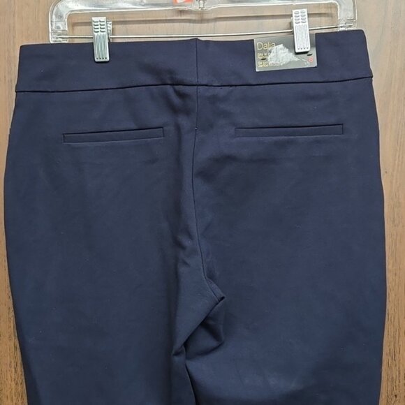 Dalia Size 8 Navy Blue Pull On Mid Rise Narrow Leg Trouser Pant - Picture 5 of 7